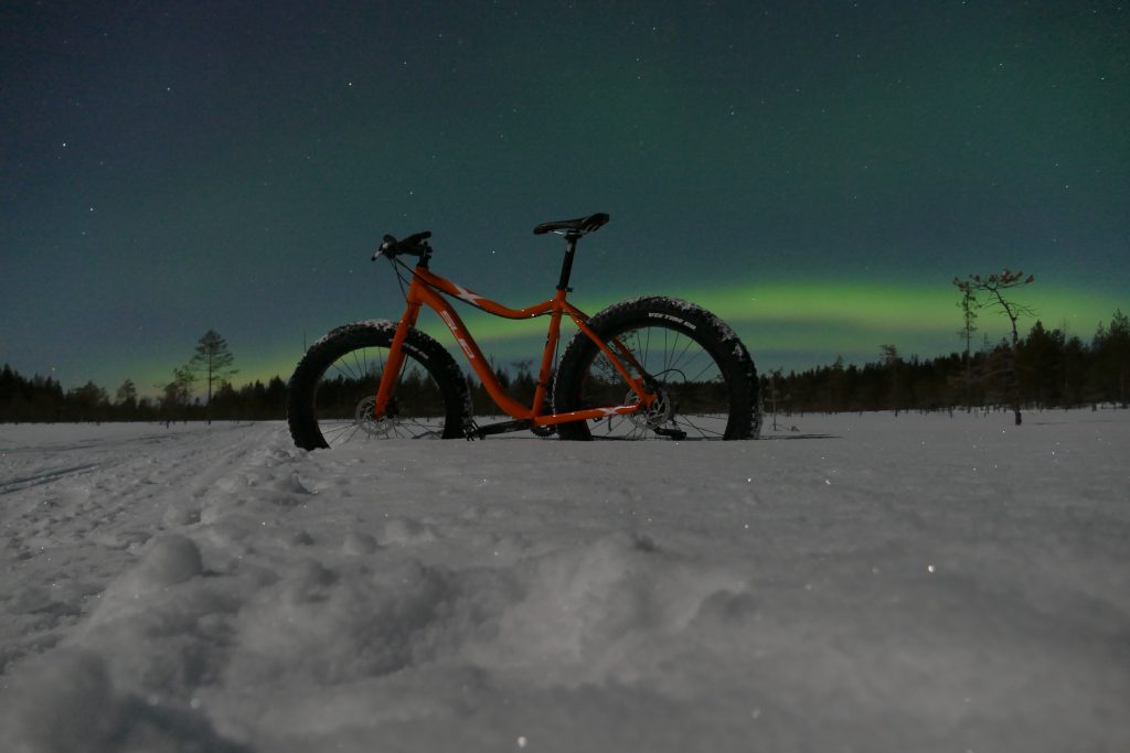 Fat biking is great way to search Aurora Borealis.